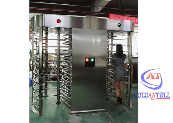 304 Stainless Steel Glass Rotate Full High Turnstile Double Channels Gym Gate Locking System Security Grade
