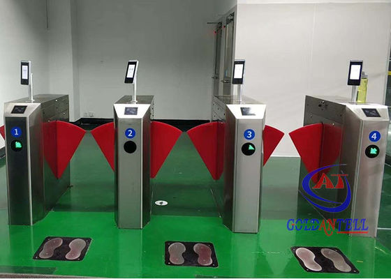 4 Passage Lane Temperature Face Detection ESD Flap Barrier Gate