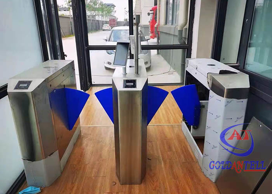 Leitor automático do reconhecimento de cara RFID dos SS da barreira 304 da aleta do torniquete da detecção do corpo