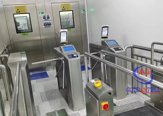 O QR Code toma as impressões digitais a segurança facial do ESD do torniquete do reconhecimento com câmera térmica