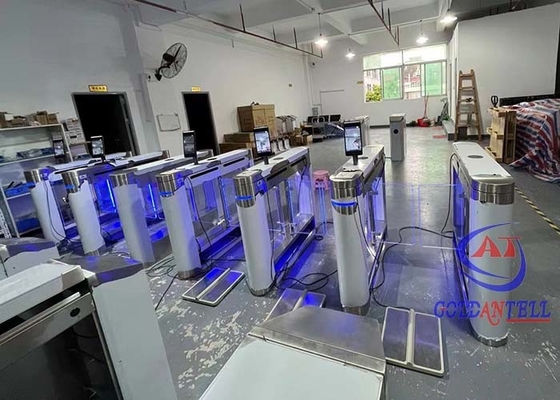 Alta segurança de vidro automática da porta da porta do torniquete da aleta da passagem da prisão dois