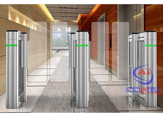 Controlador de duplo canal Swing Barrier Gate do torniquete ótico de vidro alto do defletor para a saída
