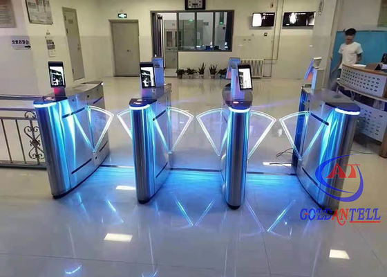 Porta automática da barreira da aleta para a entrada pedestre do prédio de escritórios RFID
