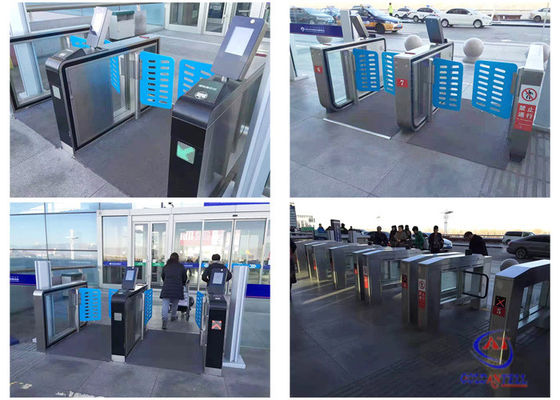 AC / DC Security Turnstile Gate With RFID Fingerprint Facial Recognition Access Control