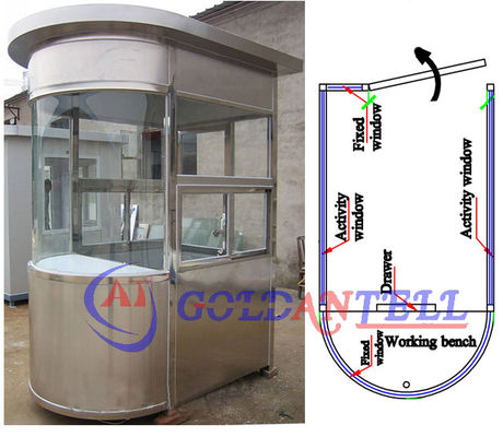 Custom Stainless Steel Security Cabin Prefab Outdoor Guard Booth