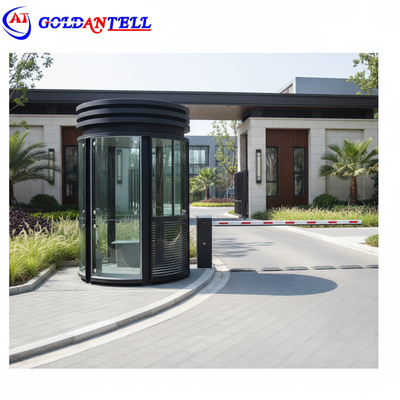Cabine de segurança redonda com classificação à prova d'água IP54, 1500x2400mm, tamanho personalizado, abrigo de guarda durável para proteção externa