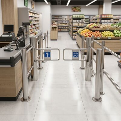 Certificado CE Controle de entrada e saída 304SS Portão de balanço automático do supermercado