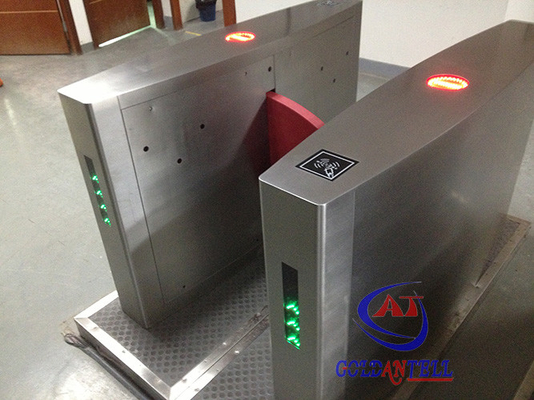 Dual door access bi-directional channel electrical safe library entrance turnstile with barcode rfid interface