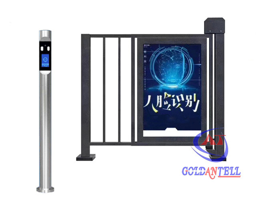 Meia porta de acesso feita sob encomenda do reconhecimento de cara da propaganda exterior do painel LCD dos torniquetes da altura para a entrada de estacionamento