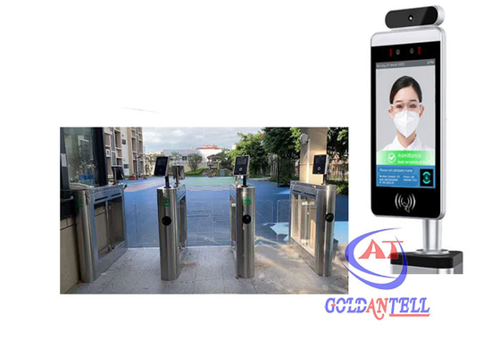 Torniquete Thermo bonde do sistema do acesso da porta do reconhecimento de cara do varredor da segurança biométrica do leitor de cartão do RFID