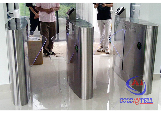 A porta retrátil pedestre da barreira da aleta toma as impressões digitais o movimento duplo para o hospital
