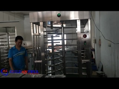 GAT-504 de entrada única, turniquete completo e elevado, com leitor de cartões e leitor de impressões digitais